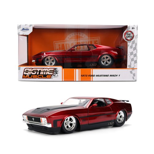 Bigtime Muscle 1973 Red Ford Mustang Mach 1 1:24 Scale Die-Cast Metal Vehicle