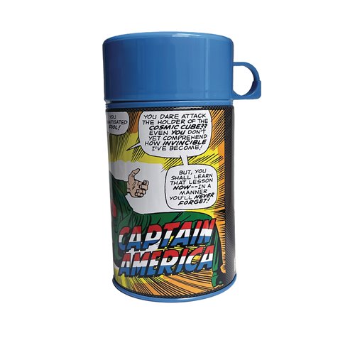 Captain America Classic Tin Titans Lunch Box with Thermos - Previews Exclusive