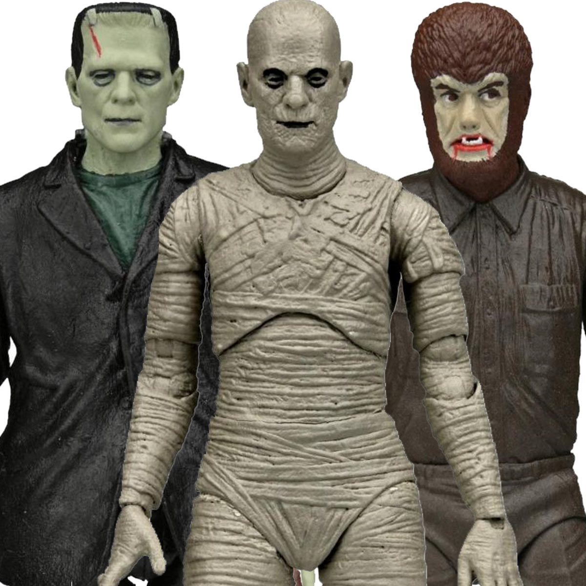 Universal Monsters Retro Glow-in-the-Dark 7-Inch Scale Action Figure Assortment Set of 3