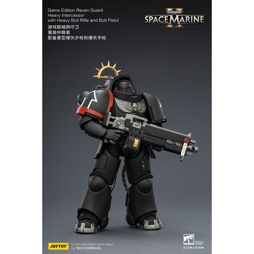 Joy Toy Warhammer 40K Space Marines Game Edition Raven Guard Intercessor Bolt Rifle & Pistol 1:18 Sc