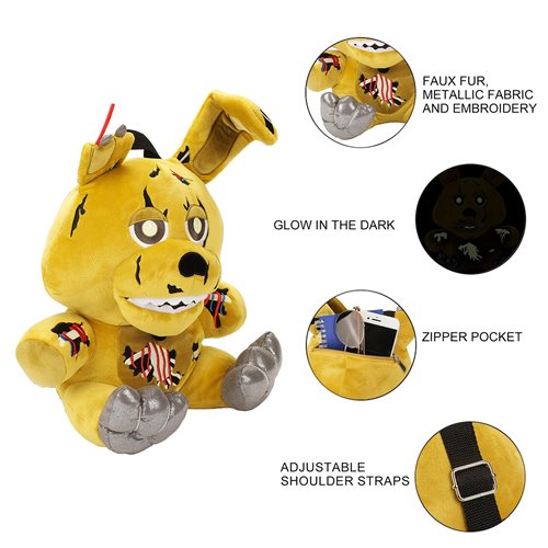 Five Nights at Freddys Springtrap Plush Glow-in-the-Dark Mini-Backpack