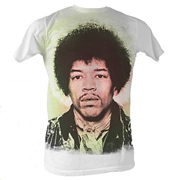 Jimi Hendrix Face Sublimation Print White T-Shirt