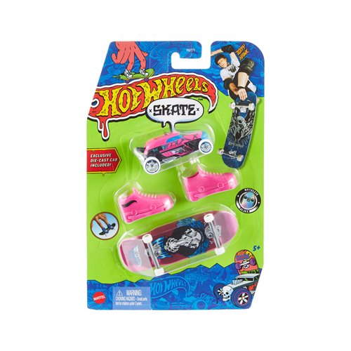 Hot Wheels Skate Collector Fingerboard and Vehicle Pack 2024 Mix 4 Random Set of 2