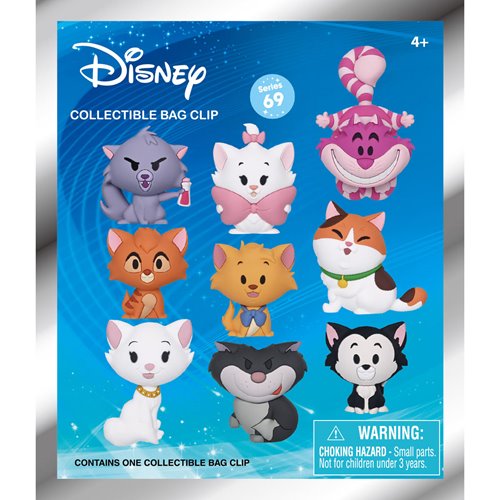Disney Cats 3D Foam Bag Clip Display Case of 24
