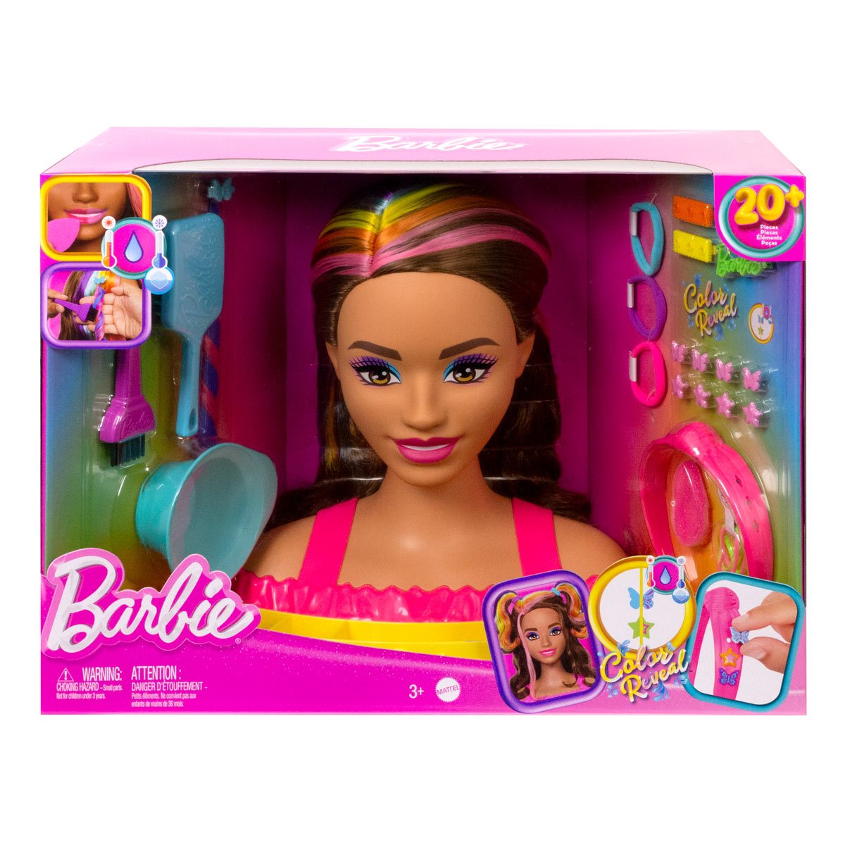Doll Head For Hair Styling Kids Barbie Fairytale Styling Head - Pastel Hair With 20 Accessories & Shimmer Stickers - Hair Styling Doll Barbie Unicorn