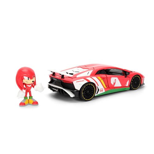 Hollywood Rides Sonic the Hedgehog Classic Lamborghini Aventador SV 1:24 Scale Die-Cast Metal Vehicl