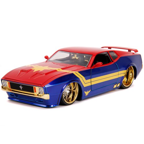 Captain Marvel 1973 Ford Mustang Mach 1 Avengers 1:24 Scale Die-Cast Metal Vehicle with Figure