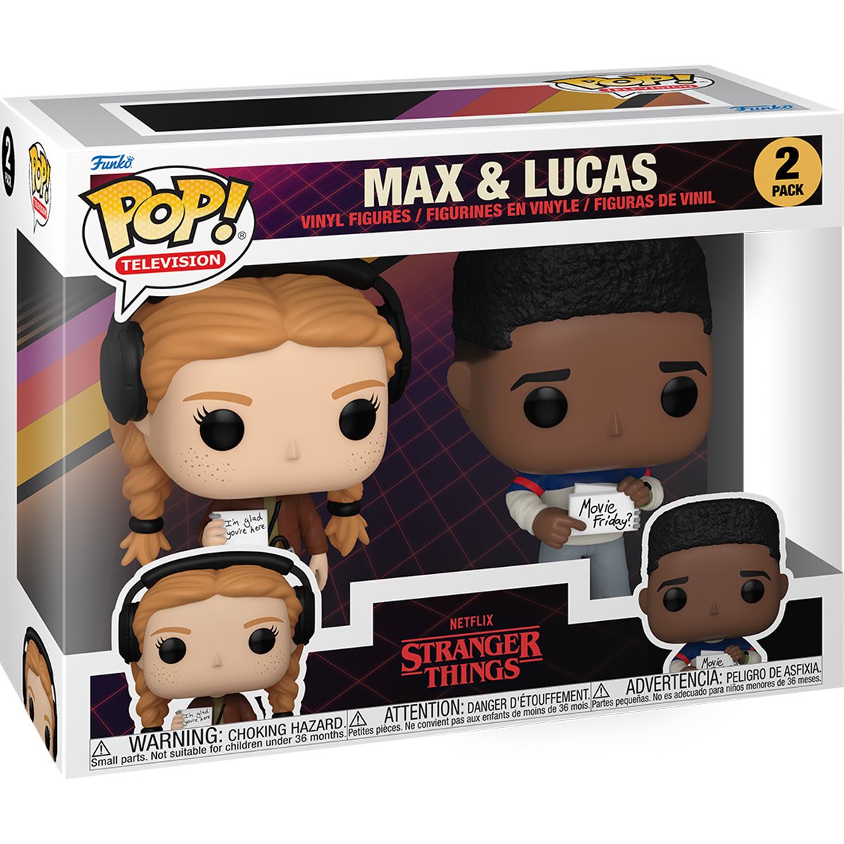 Stranger Things Season 4 Max Lucas Funko Pop Vinyl Figure 2 Pack Stranger Things Season 4 Max Lucas Funko Pop Vinyl Figure 2 Pack