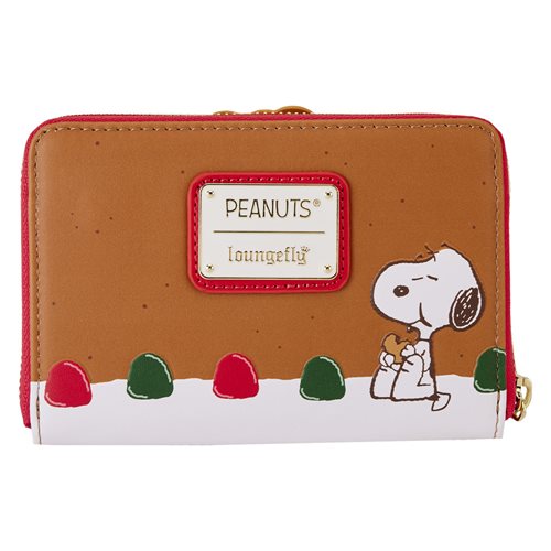 Peanuts Snoopy Gingerbread Wreath Zip-Around Wallet