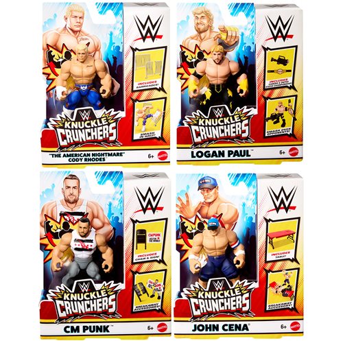 WWE Knuckle Crunchers Action Figure Case of 6