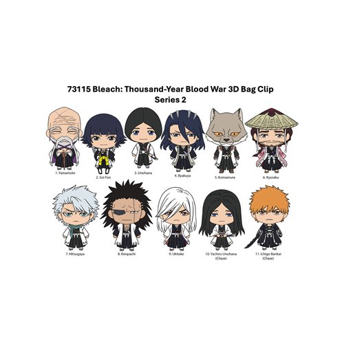 Bleach: Thousand-Year Blood War Series 2 3D Foam Bag Clip Random 6-Pack