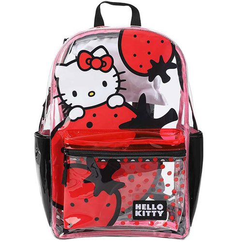 Hello Kitty Strawberry Clear Hooded Backpack Hello Kitty Strawberry Clear Hooded Backpack