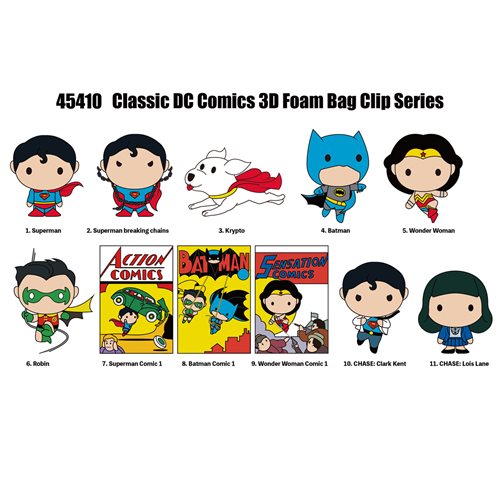 DC Comics 3D Foam Bag ClipDisplay Case of 24