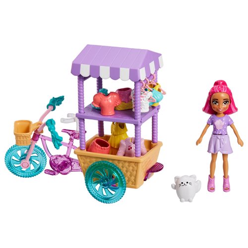 Polly Pocket Treats and Trends Bicycle Cart Sweet Cart Playset