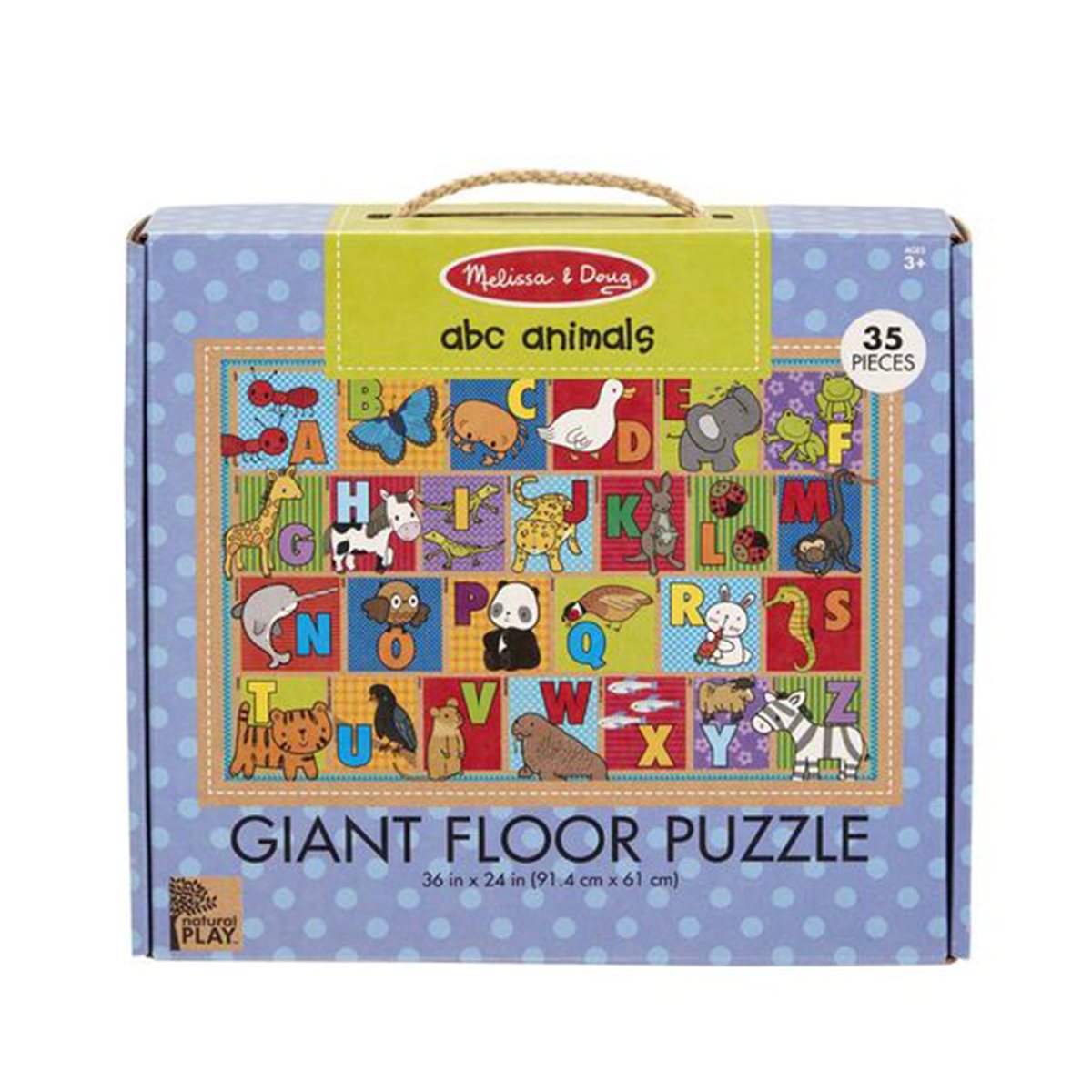 Melissa & Doug Natural Play ABC Animals 35-Piece Giant Floor Puzzle
