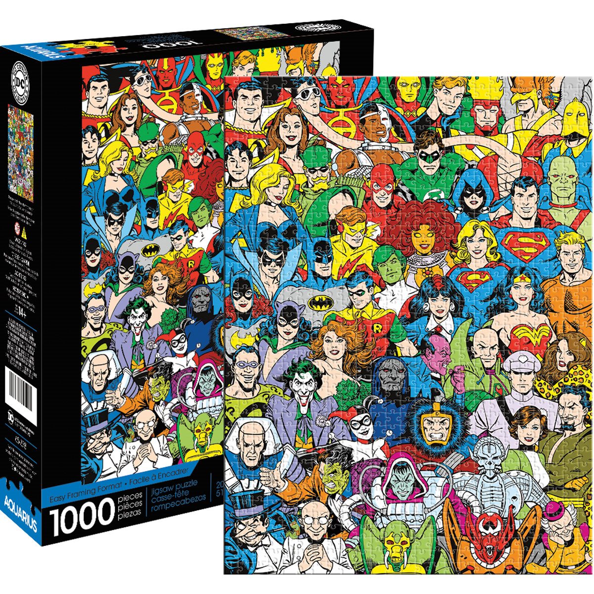 Cut off Postscript Blind DC Comics- Retro Cast 1,000-Piece Puzzle - Entertainment Earth