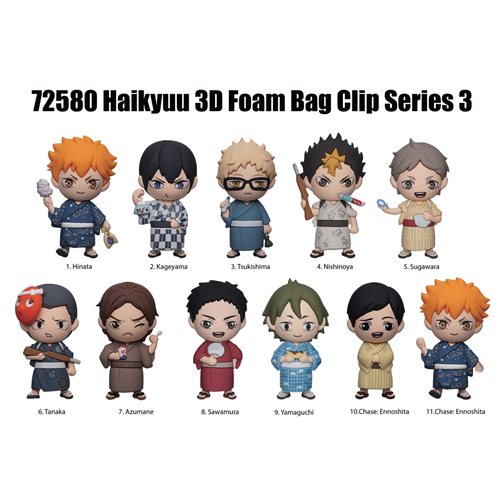 Haikyu!! Series 3 3D Foam Bag Clip Display Case of 24