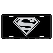 Superman Logo Stamped Metal License Plate