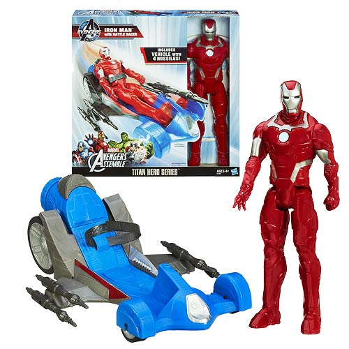 Avengers Assemble Iron Man Titan Heroes Action Figure with Battle Racer Car Vehicle
