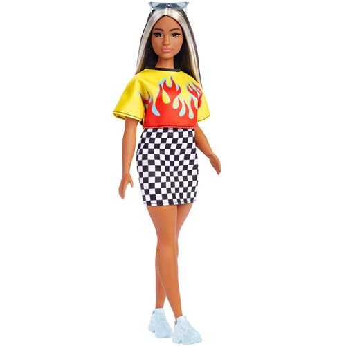 Barbie Fashionistas Doll #179 with Flamin Top and Checkered Skirt