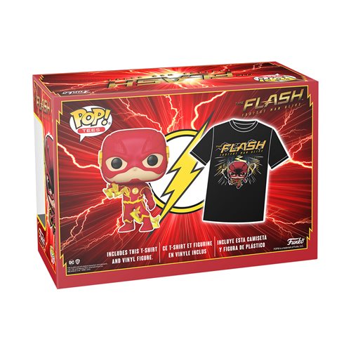 The Flash Glow-in-the-Dark Pop! Vinyl Figure and Adult T-Shirt 2-Pack