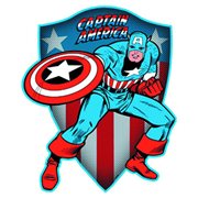 Captain America Die Cut Embossed Tin Sign
