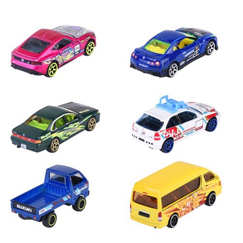 Majorette Deluxe Cars Japan Series 1:64 Scale Die-Cast Metal Vehicle Case of 6