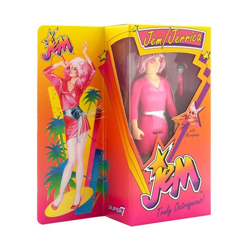 Jem and The Holograms Jem (Neon Retro Box) 3 3/4-Inch ReAction Figure - SDCC Exclusive