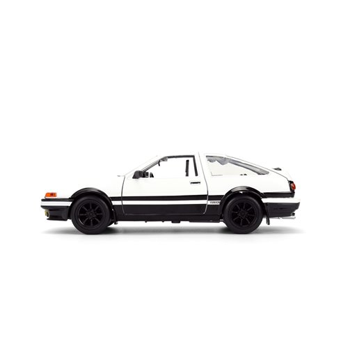 Hollywood Rides Initial D 1986 Toyota Trueno AE86 1:24 Scale Die-Cast Metal Vehicle with Takumi Figu