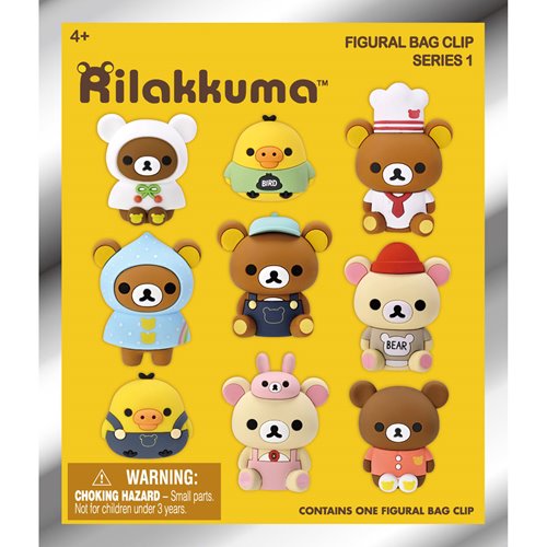 Rilakkuma 3D Foam Bag Clip Random 6-Pack