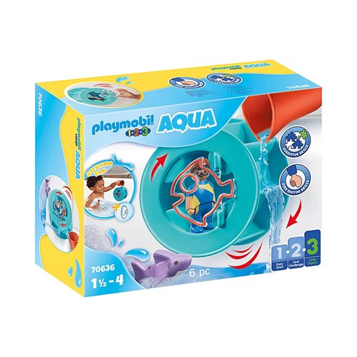 Playmobil 1.2.3 70636 Aqua Water Wheel with Baby Shark