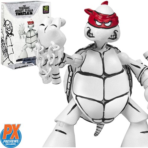 Teenage Mutant Ninja Turtles Michelangelo Black and White Original Sketch Action Figure - Previews Exclusive