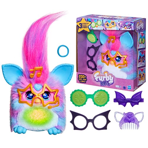 Furby Vibes Blue Razz Interactive Electronic Plush Toy
