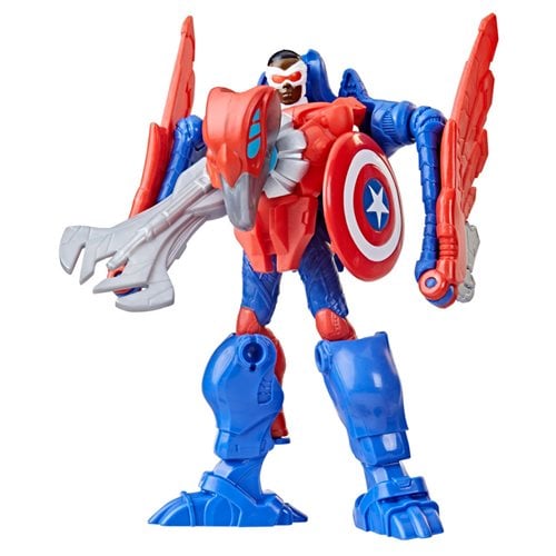 Marvel Mech Strike Mechasaurs Captain America with Redwing Mechasaur 4-Inch Action Figures