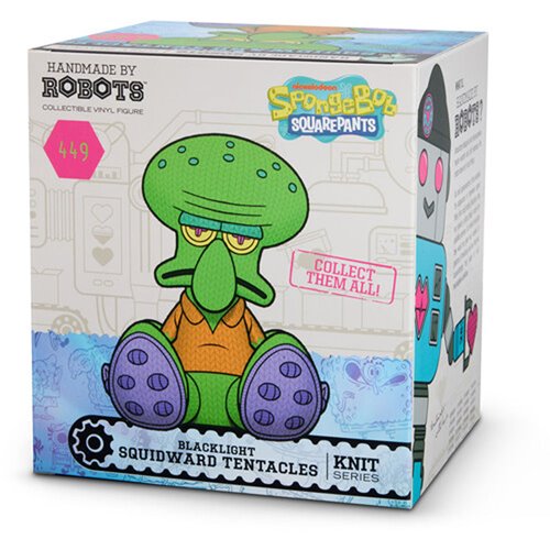 SpongeBob SquarePants Squidward Tentacles #449 Black Light Handmade by Robots Vinyl Figure