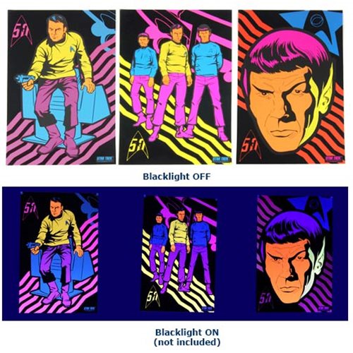 Star Trek 50th Anniversary Black Light Poster 3-Pack Set