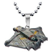 Star Wars Rebels Ghost Ship Cut Out Pendant Stainless Steel Necklace