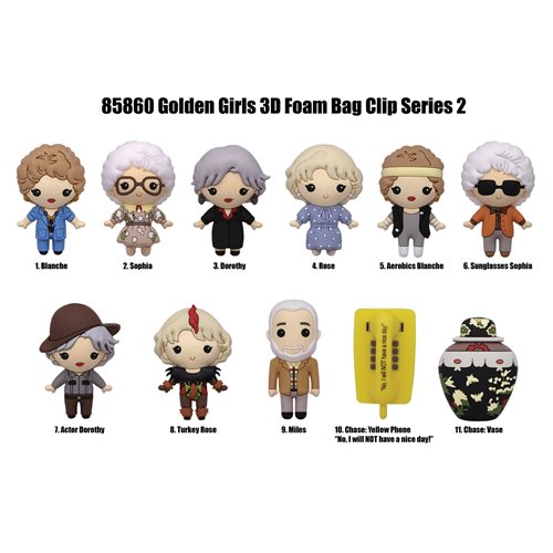 Golden Girls Series 2 3D Figural Bag Clip Random 6-Pack