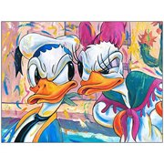 Disney Donald Duck and Daisy Stare-Down Canvas Giclee Print