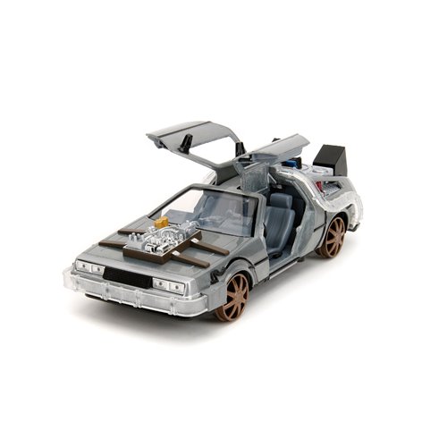 Hollywood Rides Back to the Future III Time Machine Rail Wheels 1:24 Die-Cast Metal Vehicle