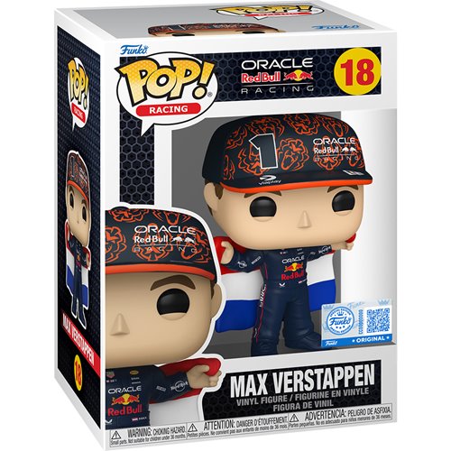Formula 1 Red Bull Max Verstappen with Flag Funko Pop! Vinyl Figure #18 - Entertainment Earth Exclus