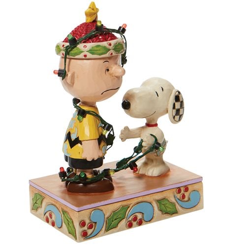Peanuts Charlie Brown Tangled Lights Oh Brother by Jim Shore Statue