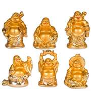 Laughing Buddha Mini Statue 6-Pack