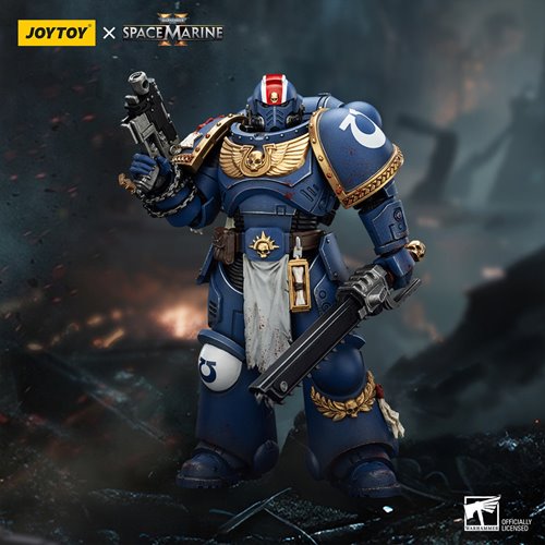 Joy Toy Warhammer Space Marine II Ultramarines Lieutenant Titus Collectors Edition 1:18 Scale Action