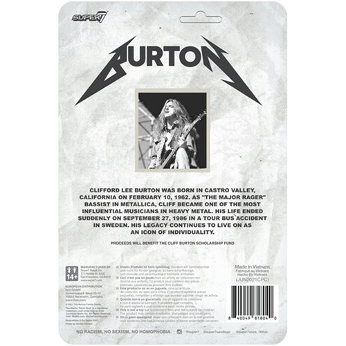 Metallica Cliff Burton Cliff ‘Em All 3 3/4-Inch ReAction Figure - AE Exclusive