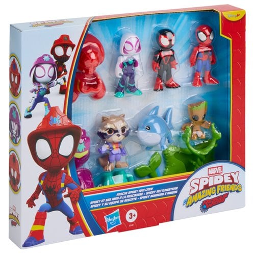 Spidey and his Amazing Friends Rescue-Webs Rescue Spidey and Crew Action Figure 6-Pack