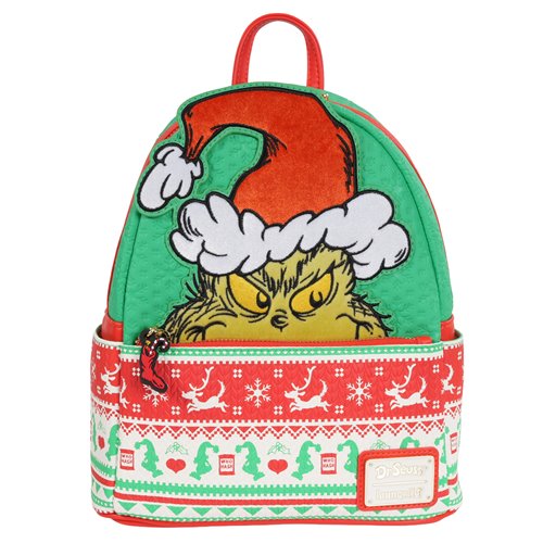 How the Grinch Stole Christmas Grinch Christmas Sweater Mini-Backpack - Entertainment Earth Exclusiv