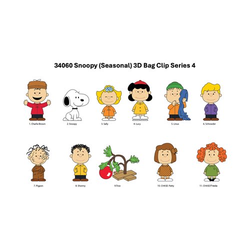 Peanuts Series 4 3D Foam Bag Clip Random 6-Pack