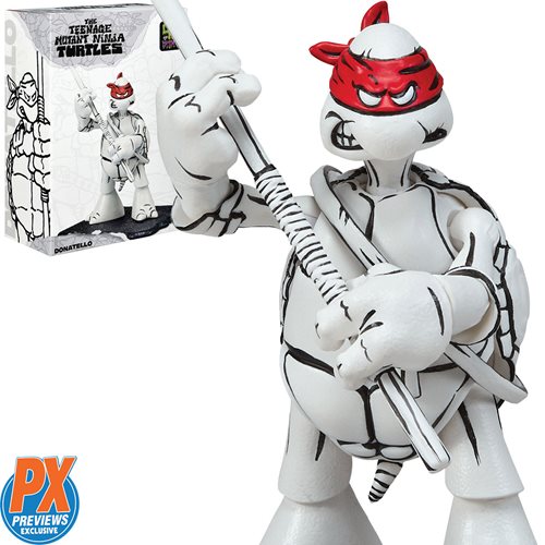 Teenage Mutant Ninja Turtles Donatello Black and White Original Sketch Action Figure - Previews Exclusive