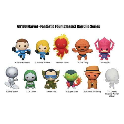 Fantastic Four Classic 3D Foam Bag Clip Random 6-Pack